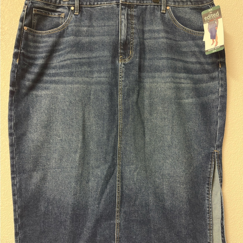 NWT Edited by Remi Bader Denim Skirt Size 20W